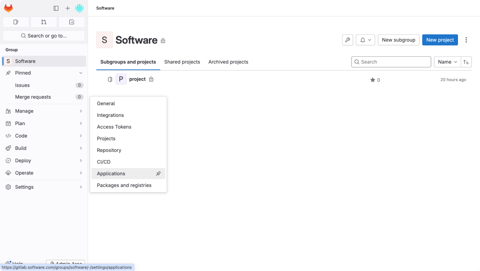 GitLab settings